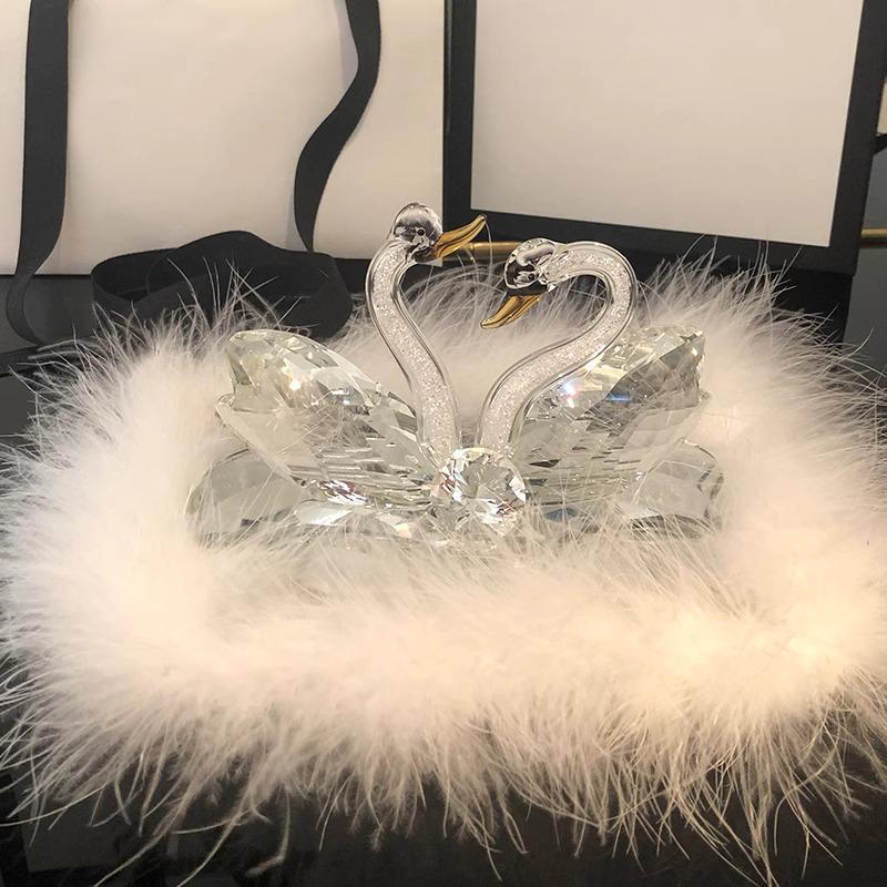 Luxury Goddess-Style Car Ornaments: Creative Swan Center Console Accessories