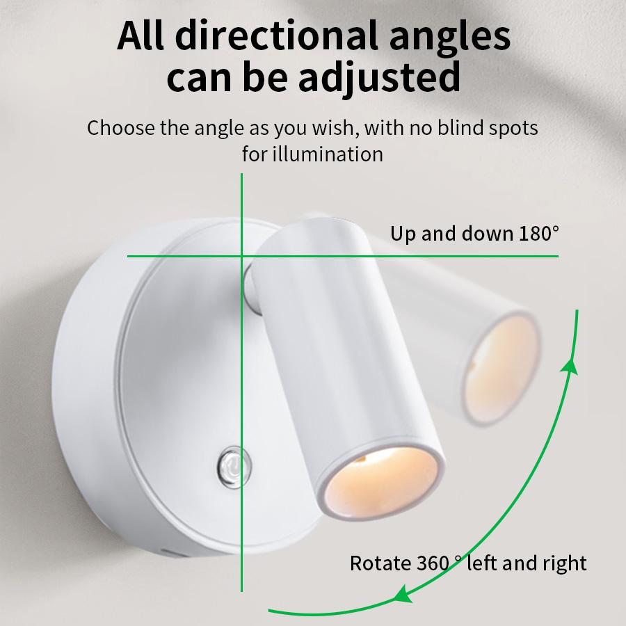 Magnetic Cordless Led Wall Lamp with Touch Switch Rechargeable Night Light Spotlight Brightness Color Dimmable Bedroom Cabinet