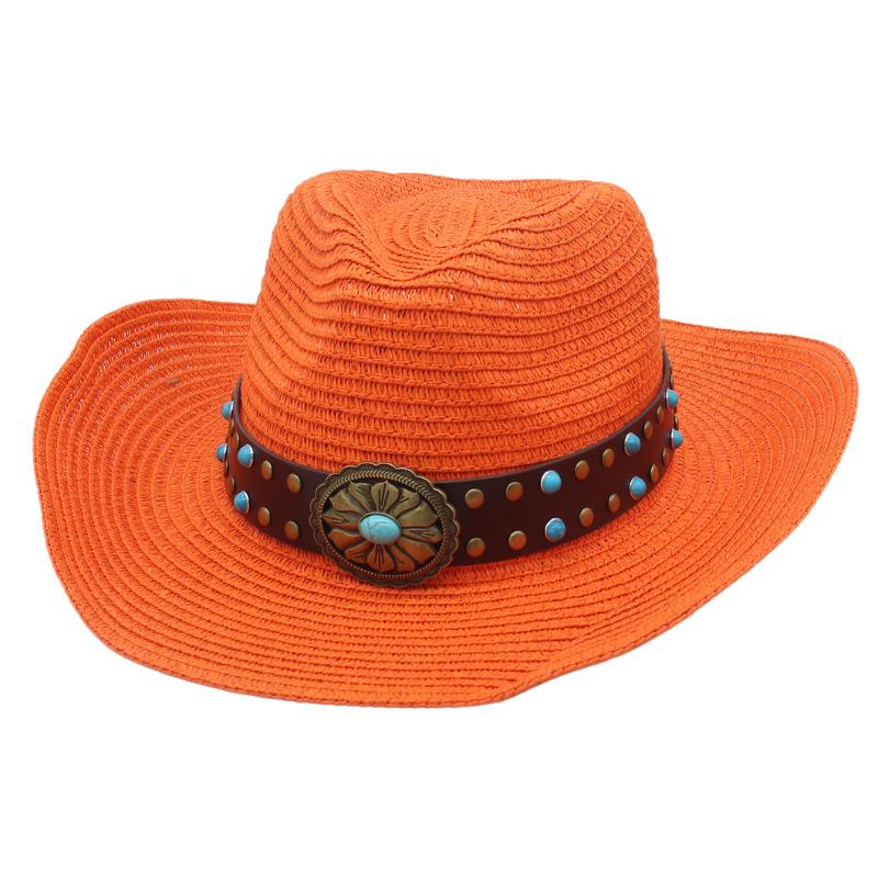 Color summer sunscreen straw hat jazz hat European and American western new fashion outdoor sunshade sunscreen denim