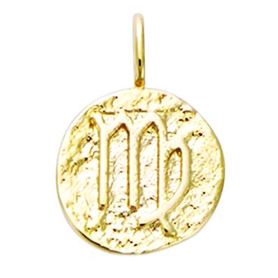 [Q7578] - Gold Plated Pendant 'Astrology' Antique Gold (virgin) - 12 Mm