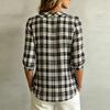 Women's V-Neck Loose Fit 3/4 Sleeve Blouse, Casual Print Top for Summer