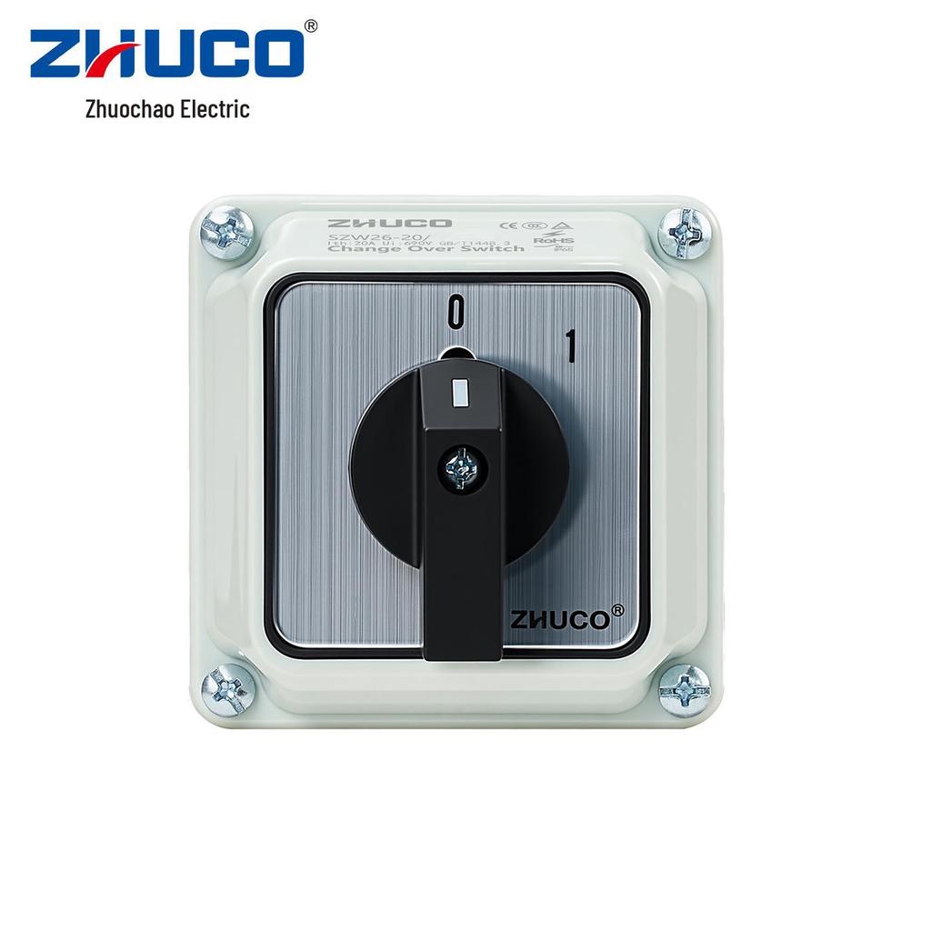 Zhuochao SZW26 Panel 3-Section 2-Position Changeover Switch with Protective Box