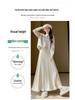 Autumn/Winter 2025 Women's High Waist Knit Pleated A-line Skirt with Tassels