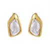 Vintage Baroque Shell Stud Earrings Women Gold Retro Premium Dainty Versatile Statement Fashion Jewelry Gift