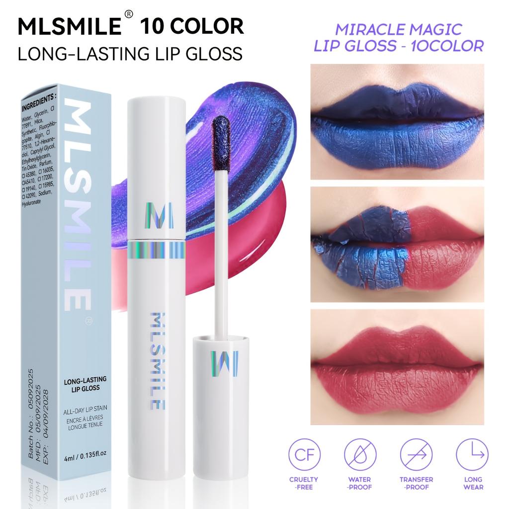 Magic Lip Mask Lip Glaze + Lip Brush | Long-lasting, Waterproof, Anti-smudge Lip Glaze, Plant Moisturizing Formula, Matte Lipstick