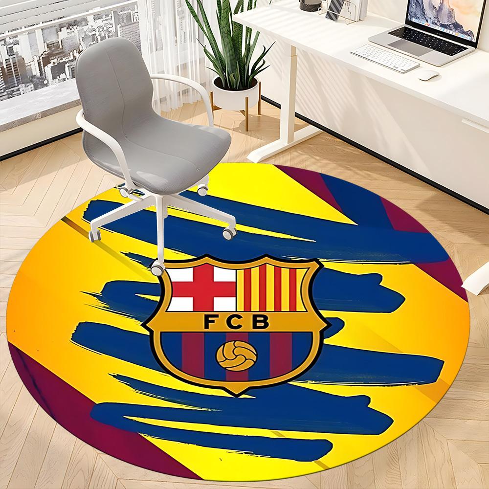 1pcBarcelona Football Office Round Area Rug, Indoor Mat Suitable For Office, Bedroom Living Room Home Decor, Room Deco,  Offic A0928159