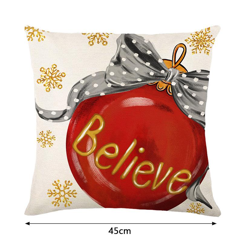 45*45CM Veselé Vánoce Povlak na polštář Vánoční stromek Potisk Červený Povlak na polštář pro Auto Pohovka Vánoce Domácí dekorace Vánoční dárek