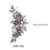 Waterproof Black & White Sketch Flower Half Sleeve Tattoo Stickers