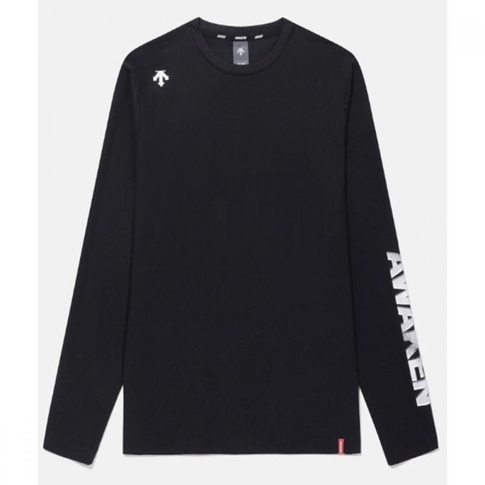 DescenT Awaken Wording Graphic Long Sleeve T shirT B1 sq221eTl52 Blk0 Nav0