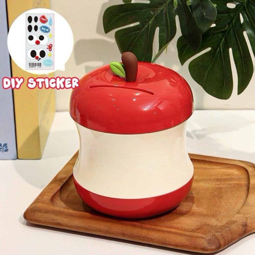

Large Capacity Fruit Piggy Bank Cute Creative DIY Stickers Savings Can Multi-purpose Fun Cartoon Piggy Bank Children Gift червоний