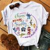 T-shirt ample mignon Disney à manches courtes pour femme avec tête de Mickey Mouse imprimée Mode Motif Haut en Coton