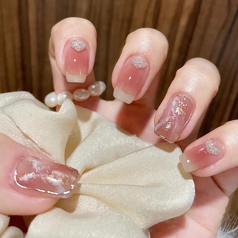 Cute Japanese Cat Eye Short Handmade False Nails Nail Art Stickers
