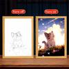 Cute Cat Kawaii Pets Light Painting Picture Frame Led Night Light Moon Lamp Room Decor Home Bedroom Friends Kids Birthday Gifts