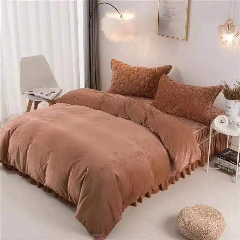 Winter Thickened Soft Crystal Velvet Single-Piece Quilt Cover Warm Single Flannel Quilt Cover Milk Velvet Quilt Cover Bedding