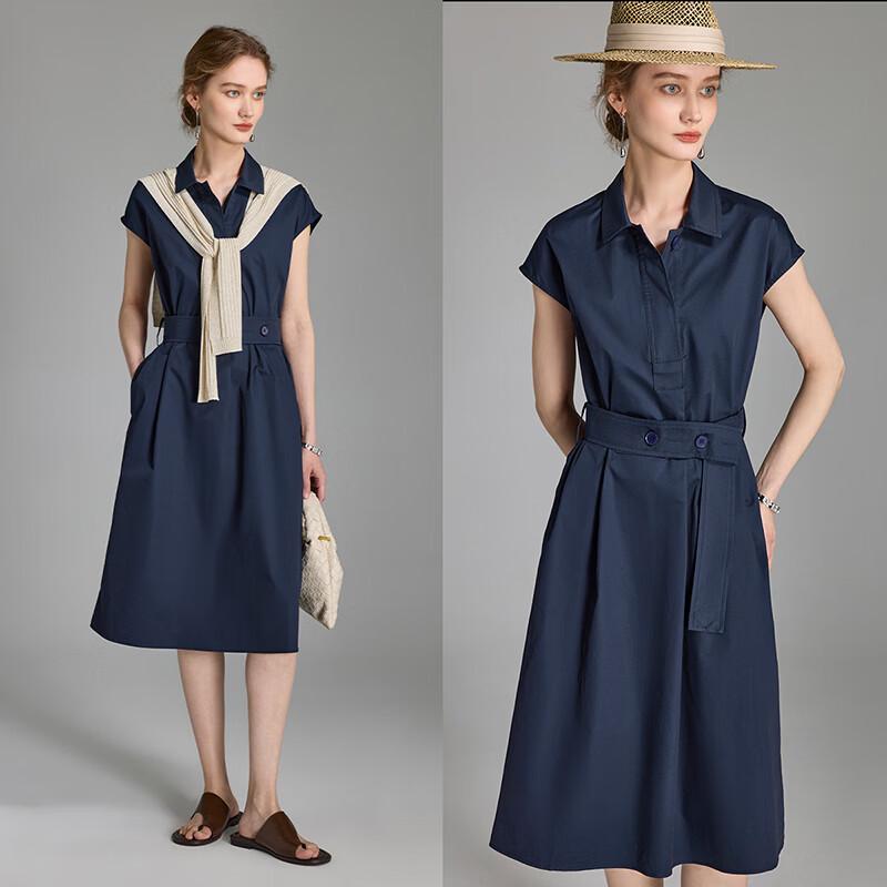 Wudao 100% Cotton Premium Mid-Length Dress with Belt M