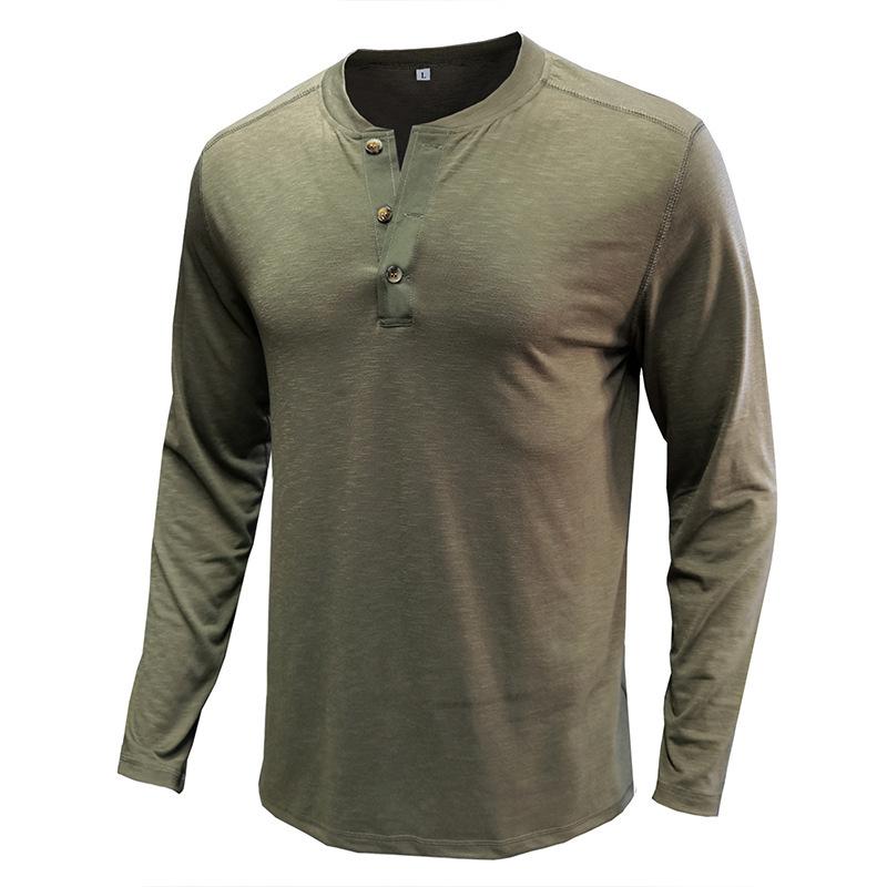 Men's Henley Shirts Long Sleeve Soft Casual Slim Fit Basic Stretch Breathable Henley T-Shirt Workout Moisture Wicking Athletic Tops Tee for Male