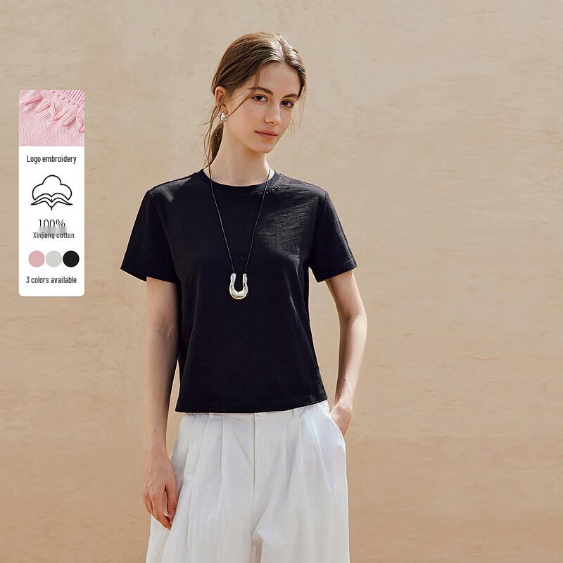 INMAN Women s Basic Pure Cotton Short Sleeve T-Shirt M