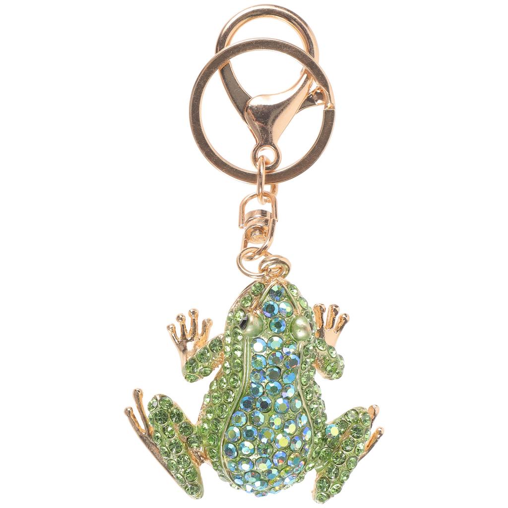 Rhinestone Frog Keychain Women Backpack Hanging Decor Car Key Chain Pendant