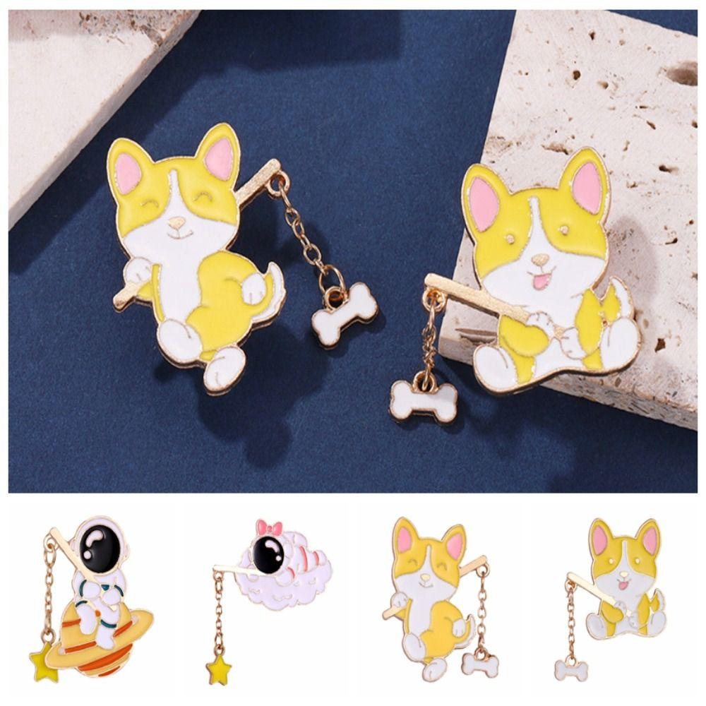 

Astronaut Little Animal Metal Brooch Bone Cute Kids