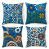 4Pcs Blue Geometric Pattern Digital Printing Pillow Cover Short Plush Suitable Living Rooms Bedrooms Sofas Throw Cushion Cover
