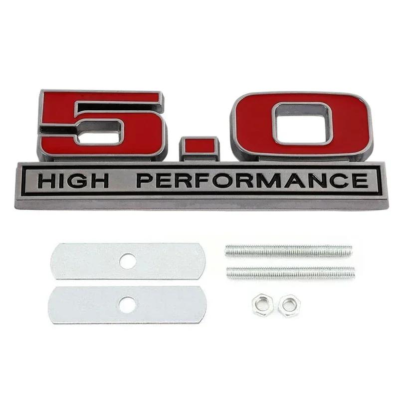 5.0 Car Sticker Alloy Front Grille Badge for Transit Fiesta Focus Mondeo Kuga Ranger Mustang F150 Escape Accessories