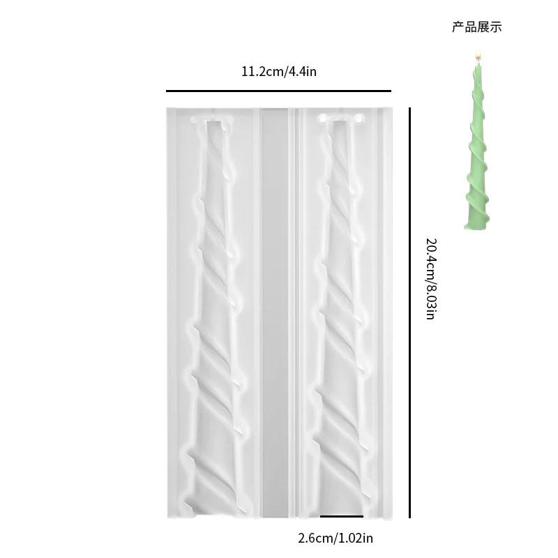 Romantic Spiral Long Pole Silicone Candle Mold DIY Geometry Round Church Candle Making Supplies Mould Handmade Gifts Home Decor