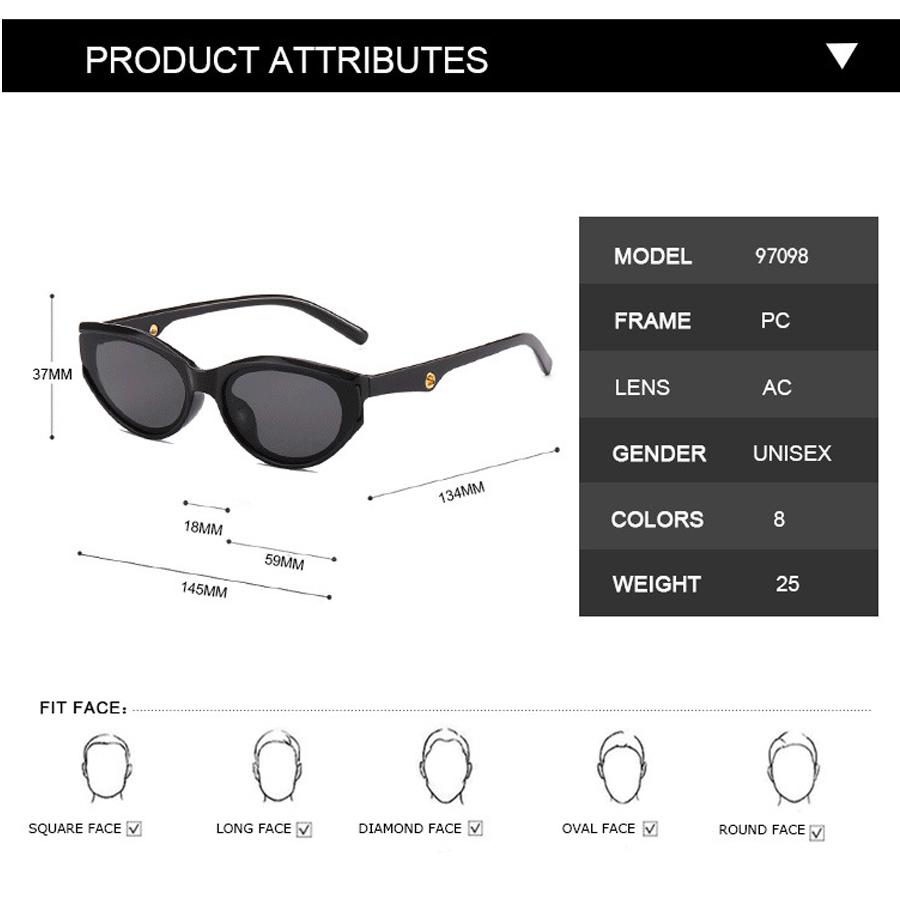 Cat Eye Sunglasses Women Men Men Vintage Brand Designer Fashion Sun Glasses Female Male Frame Mirror Punk