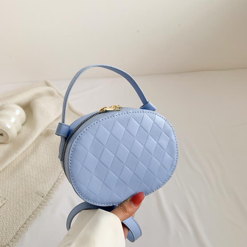 Modische gesteppte PU-Leder runde Umhängetasche für Damen 2023 in mehreren Farben