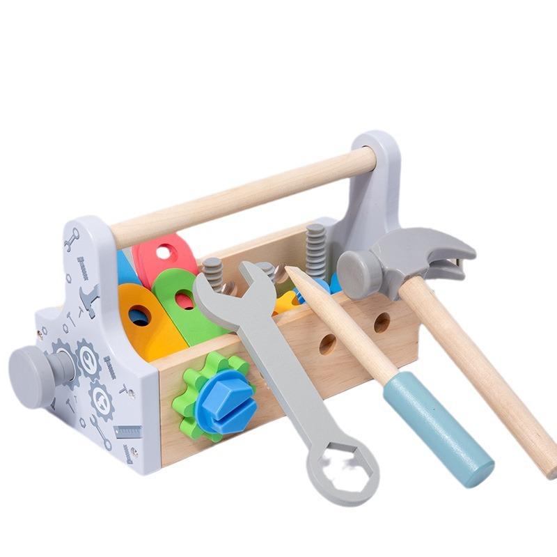 Kids Toolbox Wooden Playthings Pretend Playing Kit Nut Disassembly Screw Assembly Simulation Repair Games Learning Tactile Playthings