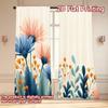 Flat Printing Curtains Without Rod Floral Spring Design Ramadan Festival Chic Print Set Of 2 Made Polyester Machine Washable