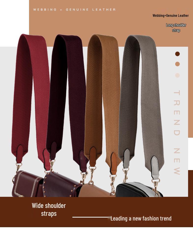 6cm Wide Cowhide Canvas Shoulder Strap for Versatile Crossbody Bucket Bags