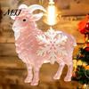 Goat Christmas Tree Decorations Acrylic Ornament, Sheep Hanging Decoration for Xmas Tree, Decor 2D Flat Animal Pendant Festive Holiday Party Ornaments