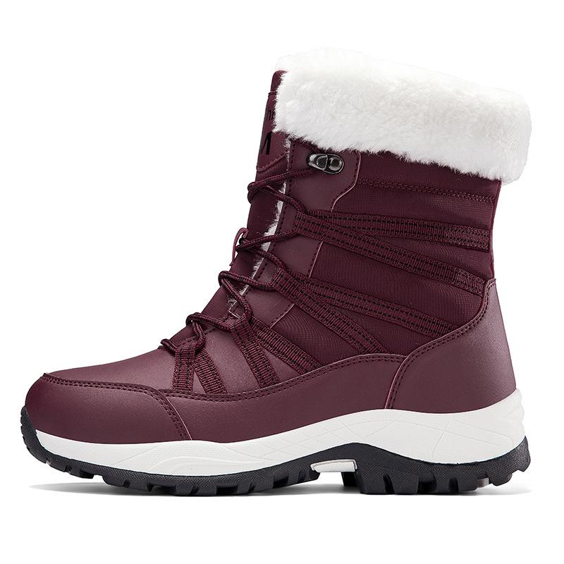 Plus-Size Women's Waterproof Winter Snow Boots, Warm Fleece-Lined, Long Tube Design, Outdoor Sports Fashion.