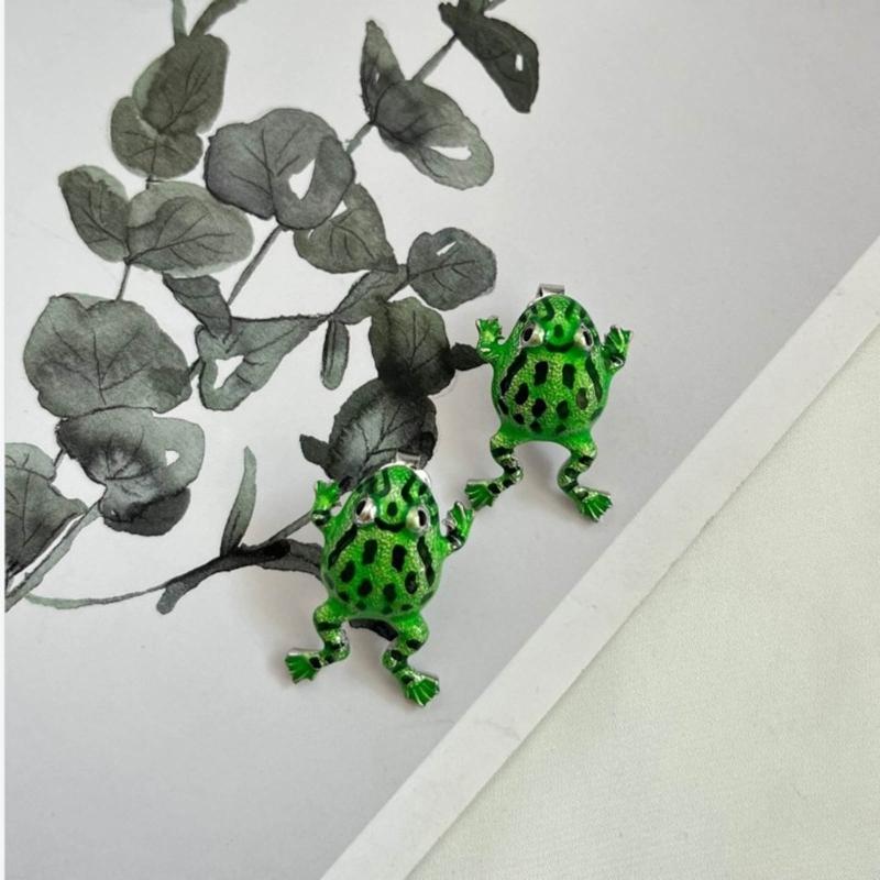 Cute Big Frog Stud-Earring For Women Girls Ear Jewelry Frog Ear Cuff Earrings Party Gifts Haliday Vacation Ornament