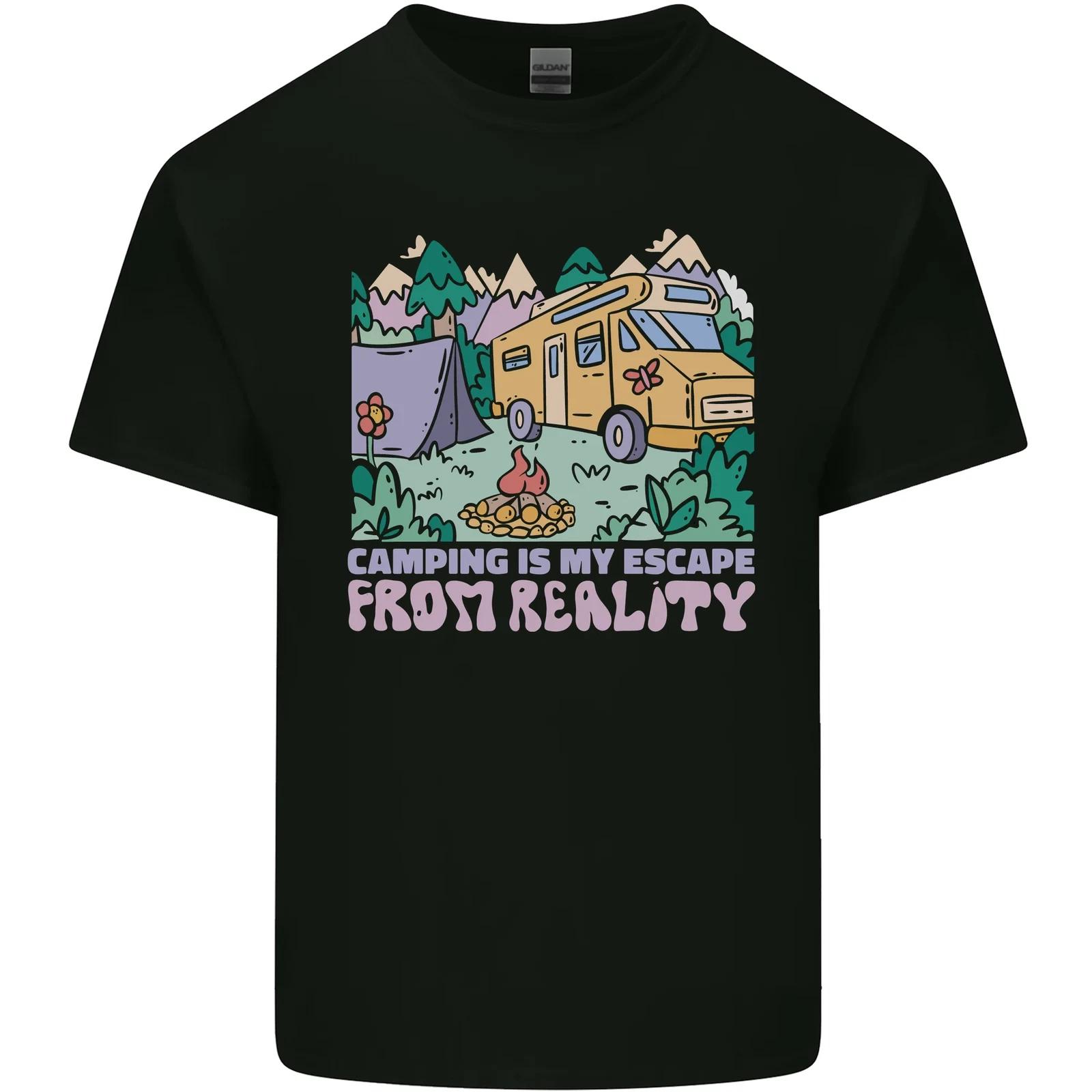 Camping is My Escape From Reality Caravan Kids T-Shirt Childrens S