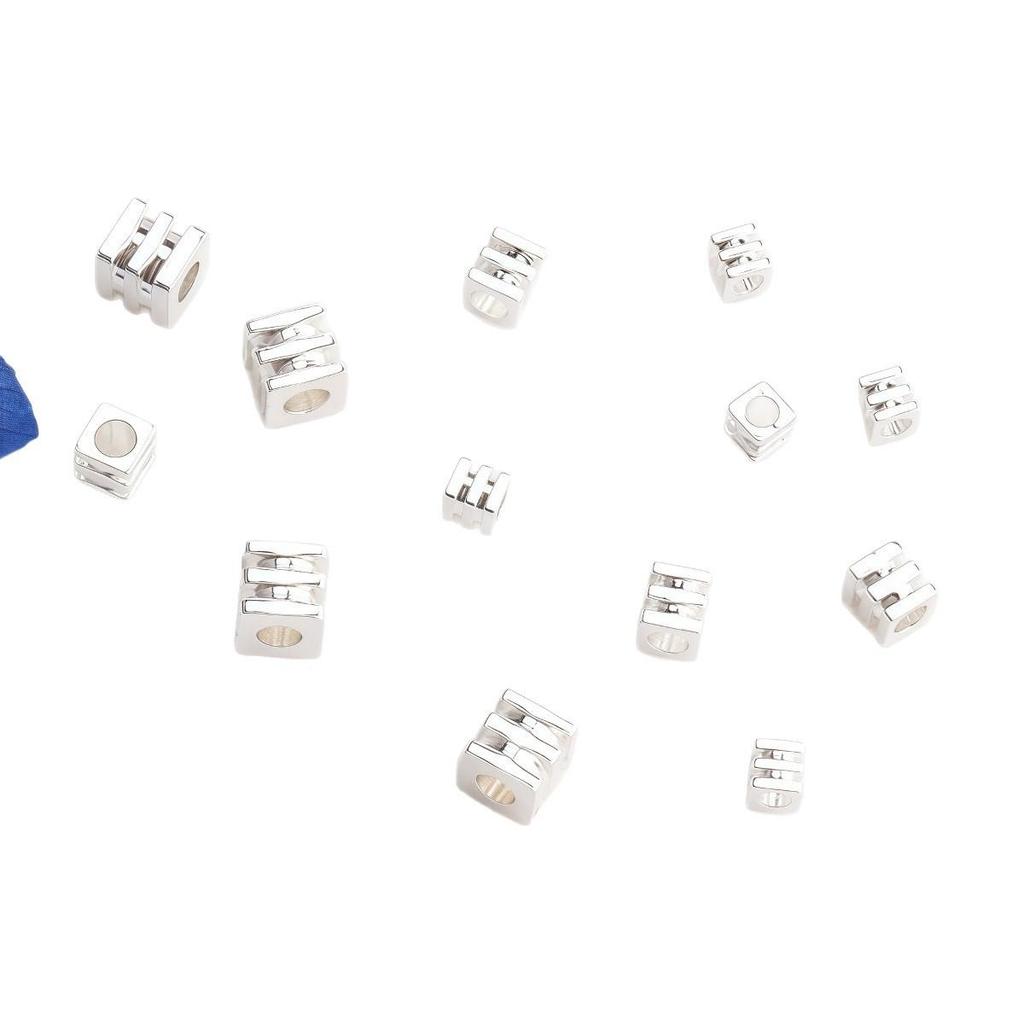 14K Gold Filled Three-Layer Square Spacer Beads for DIY Handmade Jewelry