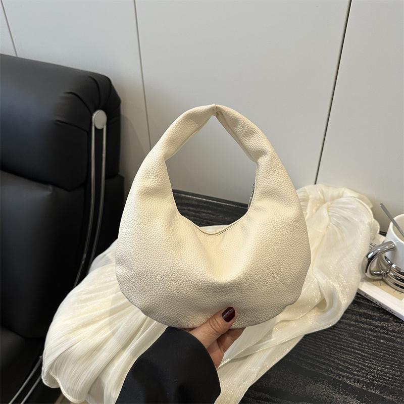 Yogodlns Simple Solid Color Clutch Bags Pu Leather Women Underarm Hobo Bag Commute Small Handbags For Ladies