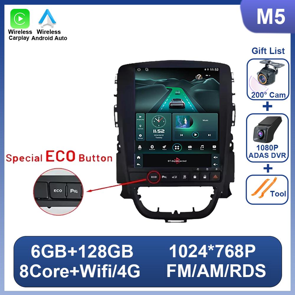 Carplay Vertical  Wireless Android Auto For Opel Astra J 2009-2015 Car Radio 9.7 Inch Radio 8Core FM AM Multimedia