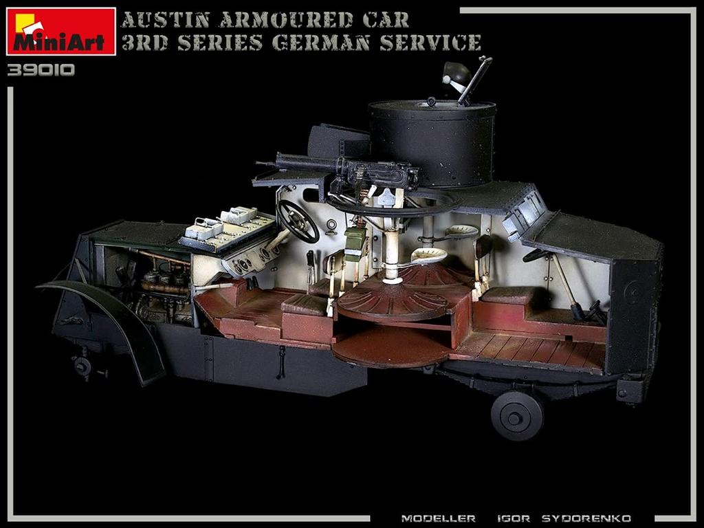 MiniArt Scale Austin Type 3 Armored Car Full Interior Plastic Model Kit MA39010 1/35 (German, Austrian, Hungarian, Finnish)