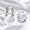 Ear Cuff Set Non Piercing for Women, Gold Plated Helix Cartilage Clip, Waterproof Wide Dome Hollow Double Row Wire Earrings