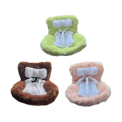 Autodekorationen, Autositz für Puppen, pelziges Kissen, lässt sich mit einem Sitz am Auto befestigen, inklusive Sitzbein für die Anzeige auf dem Schreibtisch