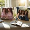 Hot Charismatic Celebrity KKalogeras Sisters Cushion Cover Pillowcase Antidustmite Invisible Zipper Short Plush Sofa Cushion