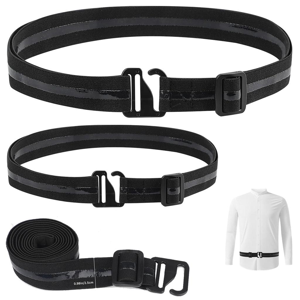 1/2/3PCS Shirt Stay Belts for Men,Adjustable Non-Slip Elastic Shirt Holders Keep Shirts Tucked In Men Tuck-It Style Shirt Lock