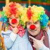 Clown Roleplay Cosplay Costume Outfits Halloween Clown Dressing Up Set Clown Nose Colorful Wigs
