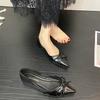 Woman Flat Shoes2026 Pointed Toe Elegant Butterfly Knot Casual Comfort Soft Slip On Shoes Spring New Simple Versatile Flats