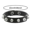 Halloween Punk Fashion Pu Leather Rivet Rock Bracelet For Women And Men, Unisex, Daily Holiday Party Wear, Valentine's Day Gift