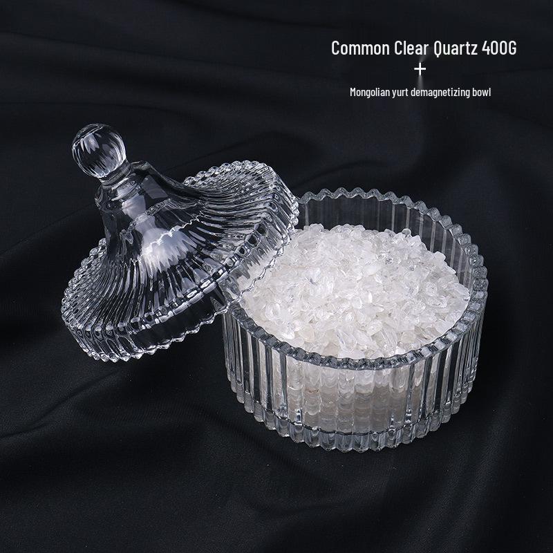 Natural White Crystal Stone Purification Bowl for Jewelry Storage