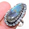 Labradorite Gemstone Handmade 925 Sterling Silver Jewelry Ring Size 7.5