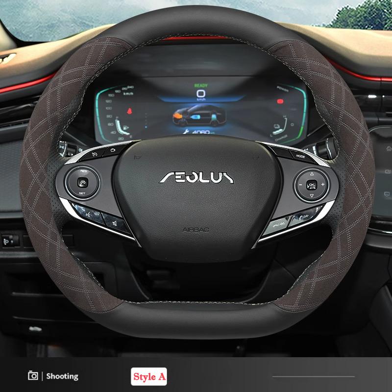 Suede D Type Ultra-thin Car Steering Wheel Cover For Dongfeng Aeolus Yixuan Max GS EV E70 Huge Haoji Interior Accessories