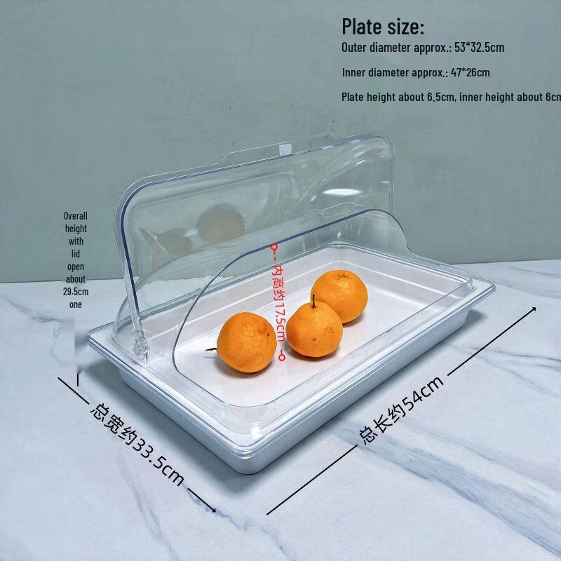 

Transparent Plastic Food Display Plate with Flip Lid